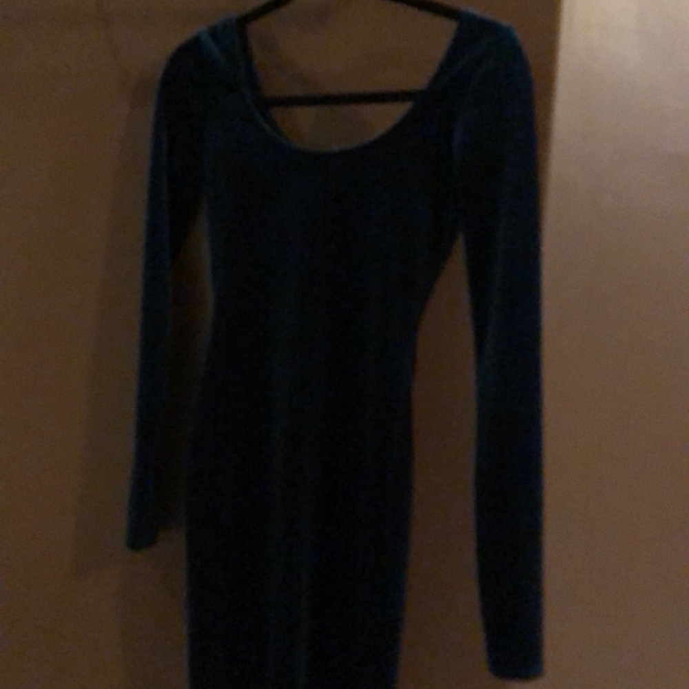 Bodycon Teal Velvet Garage Dress